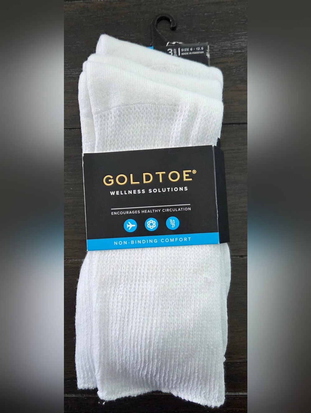 Gildan Gold Toe White Crew Socks - [3 Pairs]